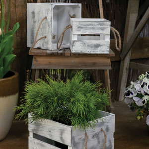 Wooden Crates With Rope Handles Set Of 3 Accwcrrha - Garden Express Australia