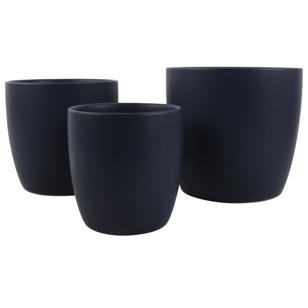 Planter Pot Estelle Set Of 3 Navy Garden Express