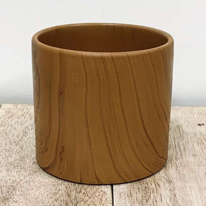 Planter Pot Woodlook Ceramic Cylinder Potwoodlk - Garden Express Australia