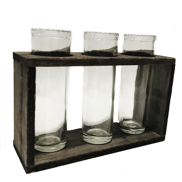 Planter Vase – Triple Glass Tube Vase With Stand