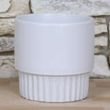 Planter Pot Round Rib White Glazed Ceramic Potrriwhi - Garden Express Australia
