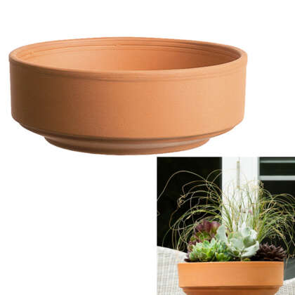 Planter Pot Terracotta Cylinder Bowl 21cm Pottccbo21 - Garden Express Australia