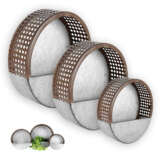 Wall Planter – Round Nested Elemental Hole Punched Set Of 3