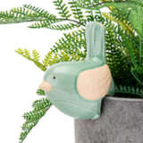 Ceramic Bird Pot Sitter- Green