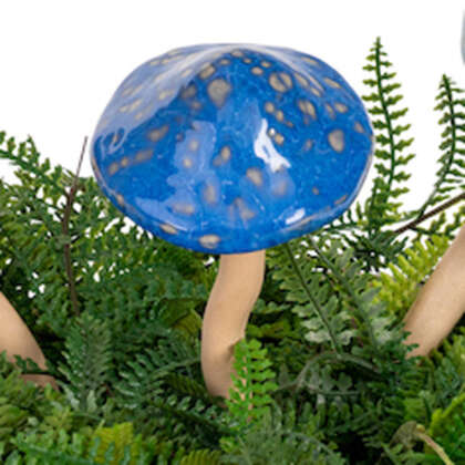 Ceramic Mushroom Dark Blue Small Gacacmdb - Garden Express Australia