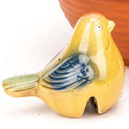 Ceramic Bird Pot Sitter Yellow Gacacbpsy - Garden Express Australia